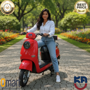 UKA U-07 Electric Scooter in Silver & Red color with LED headlights and memory foam seat